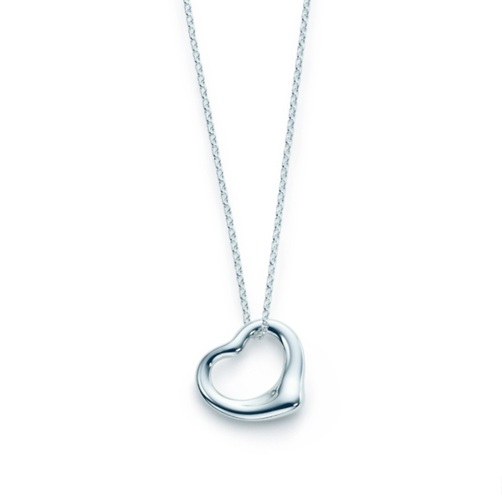 Tiffany Sterling Silver Open Heart Necklace